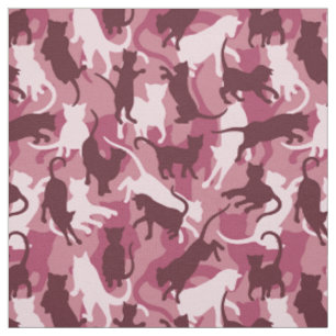 Katzen Pink Camouflage Stoff