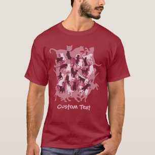 Katzen Pink Camouflage T-Shirt