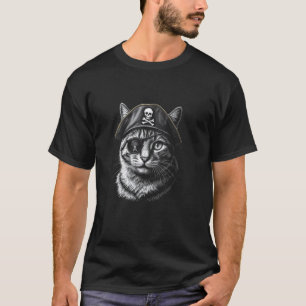 Katzen-Pirat-Halloween-Augenklappe, Kitten trendy  T-Shirt