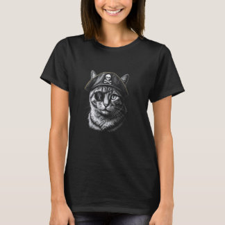 Katzen-Pirat-Halloween-Augenklappe, Kitten trendy T-Shirt
