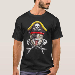 Katzen-Pirat Jungen Männer Jolly Roger Flagge Tote T-Shirt