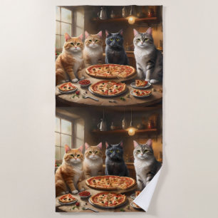 Katzen-Pizza-Nacht, Strandtuch