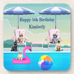 Katzen-Pool-Party Getränkeuntersetzer