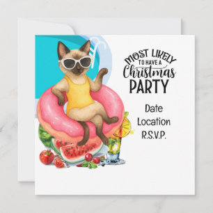 Katzen-Poolparty für Katzenliebhaber Einladung