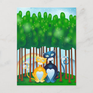 Katzen Postkarte
