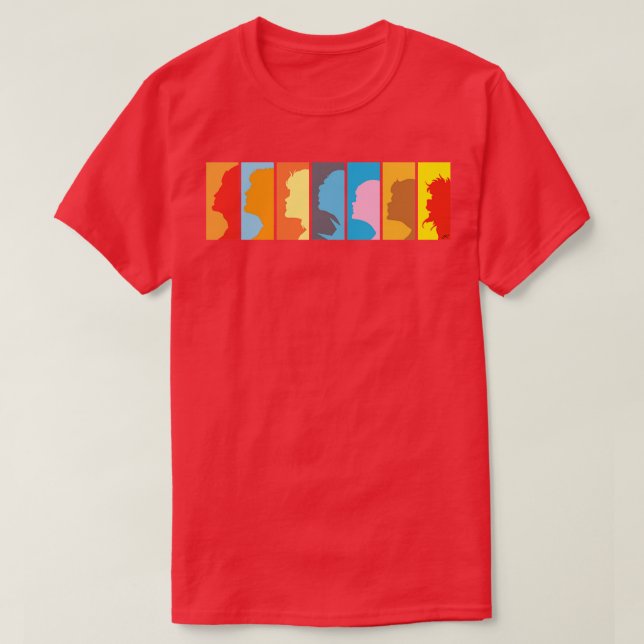 Katzen Profil Horizontal T-Shirt (Design vorne)