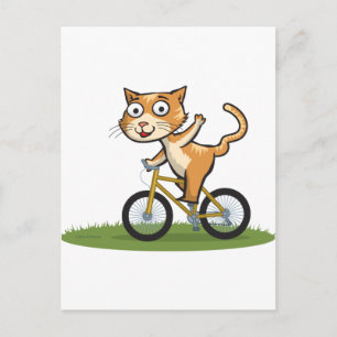 Katzen-Radfahrer Postkarte