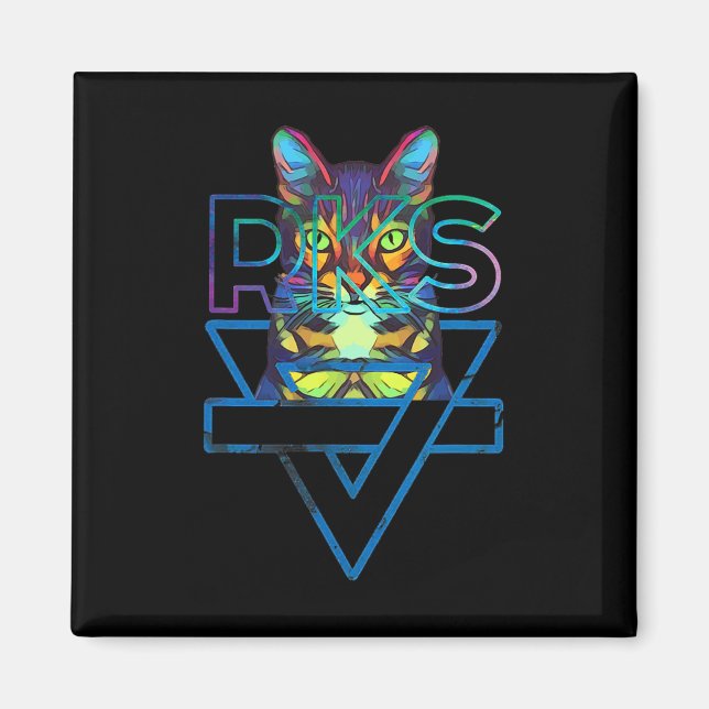 Katzen Rainbow Kitten Überraschung Niedliche Katze Magnet (Vorne)