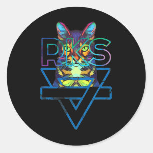 Katzen Rainbow Kitten Überraschung Niedliche Katze Runder Aufkleber