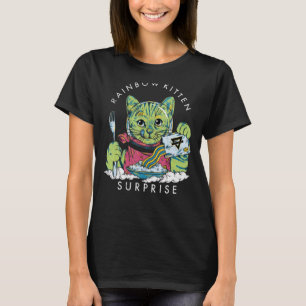 Katzen Rainbow Kitten Überraschung Niedliches Esse T-Shirt