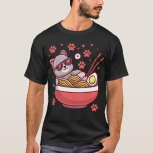 Katzen Ramen Japanisch Lustig Japanisch Kawaii T-S T-Shirt