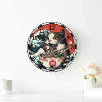 Katzen-Ramen japanische Kunst im Vintage-Stil