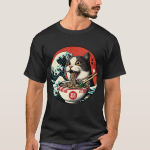 Katzen-Ramen japanische Kunst im Vintage-Stil T-Shirt