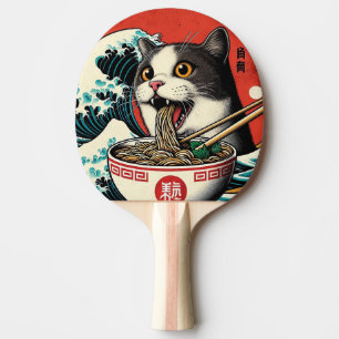 Katzen-Ramen Japanische Kunst im Vintage-Stil Tischtennis Schläger