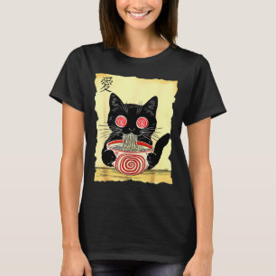 Katzen Ramen Japanische Lustige Grafische T-Shirts