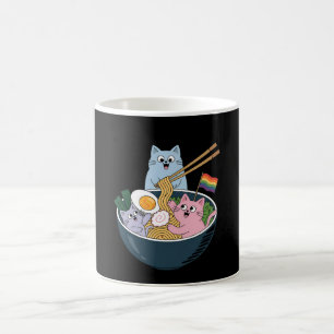 Katzen Ramen Regenbogen LGBTQ Schwul Lesbisch Prid Kaffeetasse