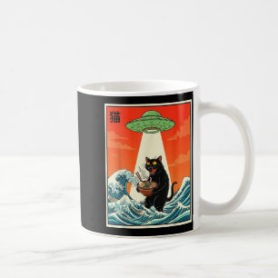 Katzen Ramen Ufo Lustiges Japanisches Anime T-Shir Kaffeetasse