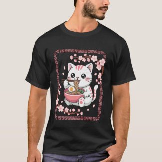 Katzen-Ramen-Zeit Whimsical-Nudel-Charakter-Kunst T-Shirt