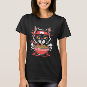 Katzen-Ramen-Zeit Whimsical-Nudel-Charakter-Kunst T-Shirt