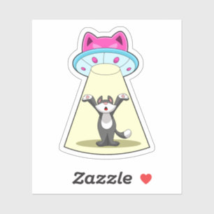 Katzen-Raumschiff Aufkleber