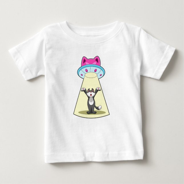 Katzen-Raumschiff Baby T-shirt (Vorderseite)