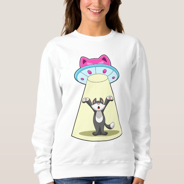 Katzen-Raumschiff Sweatshirt (Vorderseite)