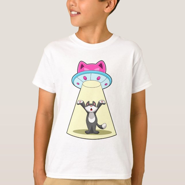 Katzen-Raumschiff T-Shirt (Vorderseite)