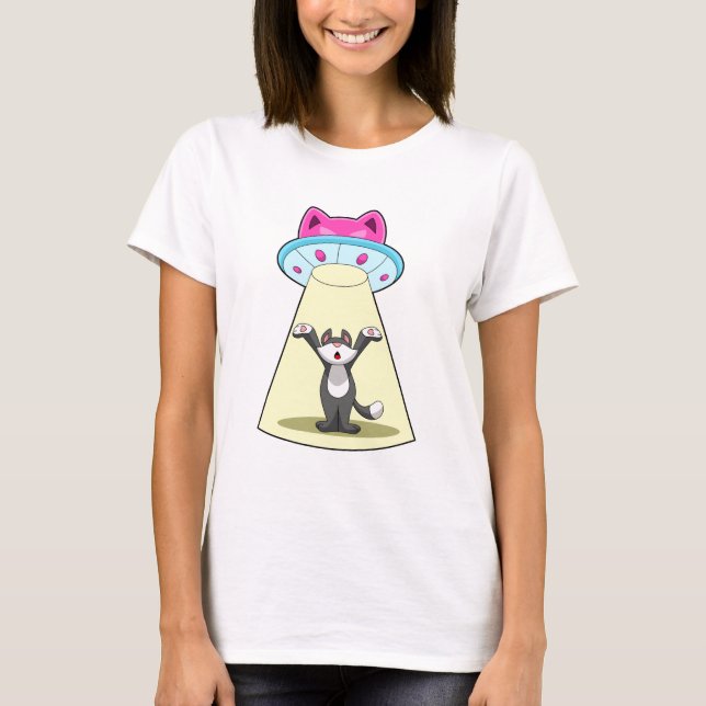 Katzen-Raumschiff T-Shirt (Vorderseite)