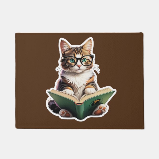 Katzen-Reading-Buch Fußmatte (Vorderseite)