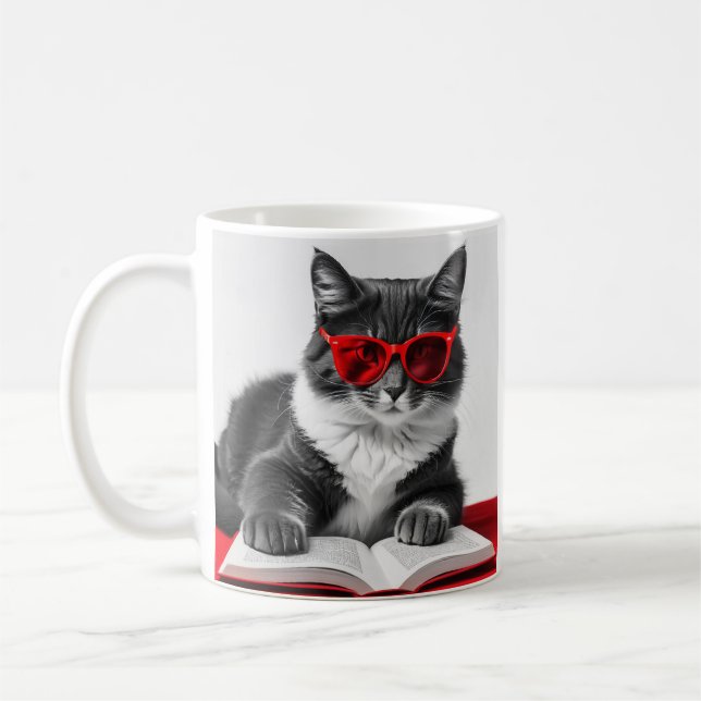 Katzen-Reading-Buch Kaffeetasse (Links)