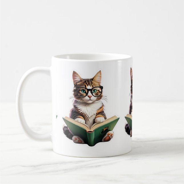 Katzen-Reading-Buch Kaffeetasse (Links)