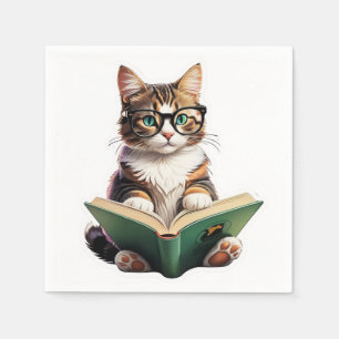 Katzen-Reading-Buch Serviette