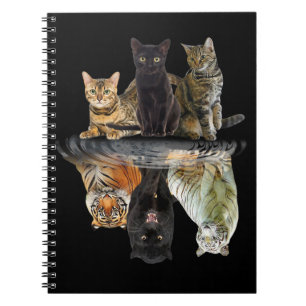Katzen Reflection Friend Cat Lovers Niedlich Tiger Notizblock