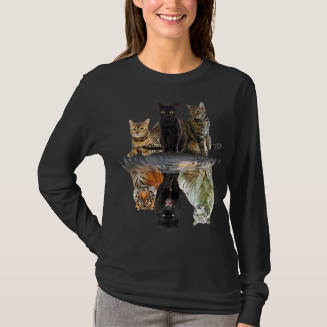 Katzen Reflection Friend Katze Liebhaber Niedlich  T-Shirt (Vorderseite)