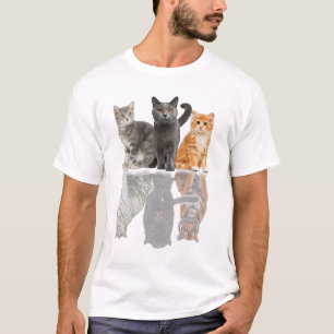 Katzen Reflection Mirror Puma Cheetah Tiger Funny  T-Shirt