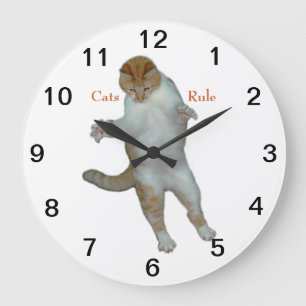 Katzen Regel Katzen spielen Wall Clock Große Wanduhr