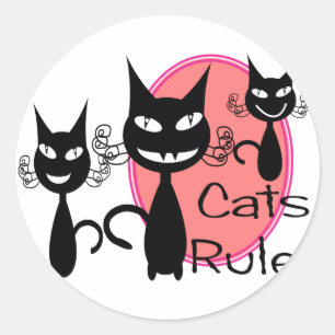 Katzen Regel!!!!!!!!! Runder Aufkleber