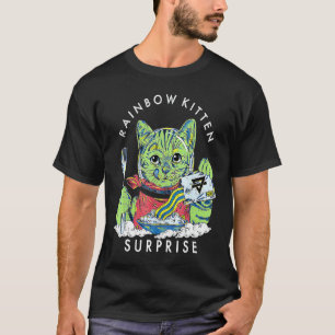 Katzen Regenbogen Kätzchen Überraschung Süß Essen T-Shirt