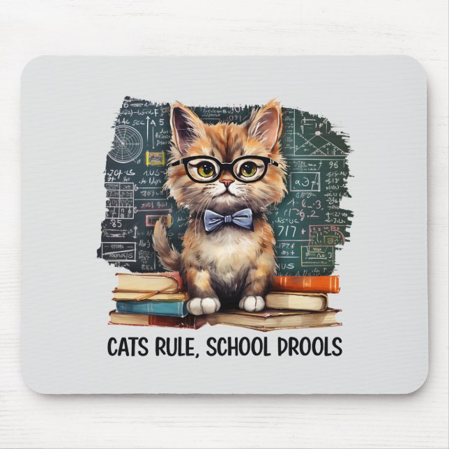 Katzen regieren, Schule Drools Mousepad (Vorne)
