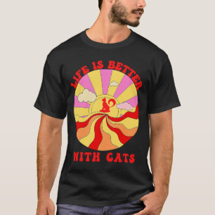 Katzen Retro mit Katzen Spaß Feline Retro T-Shirt
