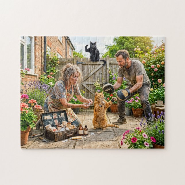 Katzen-Revierkampf-Trainingschaos Puzzle (Horizontal)