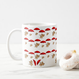 Katzen Rote Schirme Tasse