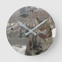 Katzen-runde (mittlere) Wanduhr