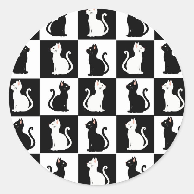 Katzen Runder Aufkleber (Vorderseite)