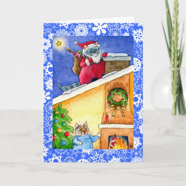 Katzen-Sanktweihnachts- oder -feiertagskarte Feiertagskarte (Vorderseite)