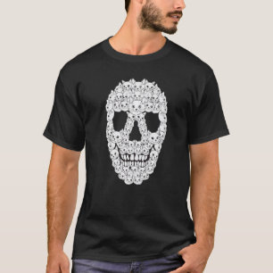 Katzen-Schädel-Kitty-Skelett-Halloween-Kostüm-Schä T-Shirt