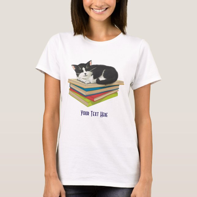 Katzen schlafen auf Büchern Shirt (Vorderseite)