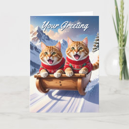 Katzen Schlittenfahrt Karte