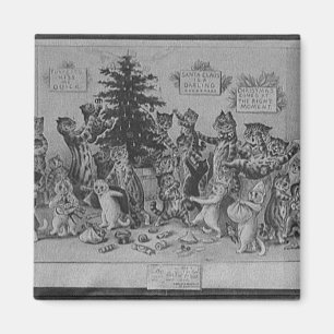 Katzen schmücken Weihnachtsbaum Magnet