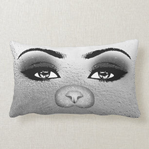 Katzen-Schnauze-Masken-Make-upsilbernes Lendenkissen